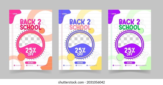 back to school modern flyer design. Back to school party poster template. Social Media Post for Education and Back to School Program _JM