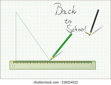 Back to school motif with education symbols, crayons, scissors, rulers, magnifiers