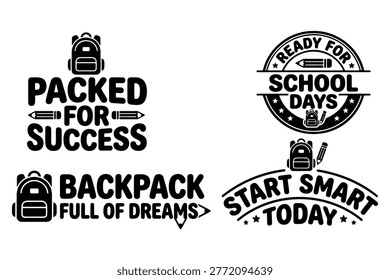 Back to school motivation and dreams with backpack education learning motivation achievement backtoschool knowledge planning prepared ambition opportunity