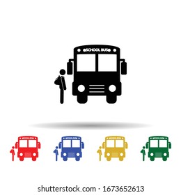 Back to school multi color icon. Simple glyph, flat vector of back to school icons for ui and ux, website or mobile application