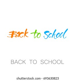 De vuelta a la escuela. Inscripción multicolor. Vector. 