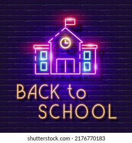 Back to School neon sign. School concept