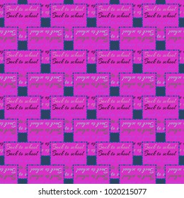 Back to school, new seamless pattern for background. Decorative backdrop can be used for wallpaper, pattern fills, web page background, surface textures. Memphis style for fashion