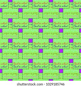 Back to school, new seamless pattern for background. Decorative backdrop can be used for wallpaper, pattern fills, web page background, surface textures. Memphis style for fashion