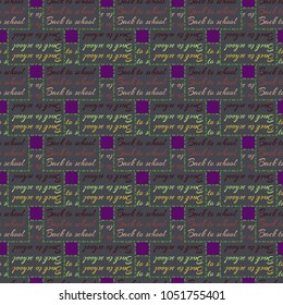 Back to school, new seamless pattern for background. Decorative backdrop can be used for wallpaper, pattern fills, web page background, surface textures. Memphis style for fashion