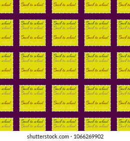 Back to school, new seamless pattern for background. Decorative backdrop can be used for wallpaper, pattern fills, web page background, surface textures. Memphis style for fashion