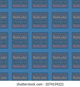 Back to school, new seamless pattern for background. Decorative backdrop can be used for wallpaper, pattern fills, web page background, surface textures. Memphis style for fashion