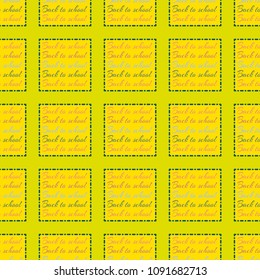 Back to school, new seamless pattern for background. Decorative backdrop can be used for wallpaper, pattern fills, web page background, surface textures. Memphis style for fashion