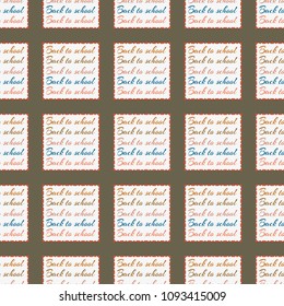 Back to school, new seamless pattern for background. Decorative backdrop can be used for wallpaper, pattern fills, web page background, surface textures. Memphis style for fashion