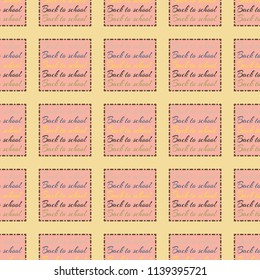 Back to school, new seamless pattern for background. Decorative backdrop can be used for wallpaper, pattern fills, web page background, surface textures. Memphis style for fashion