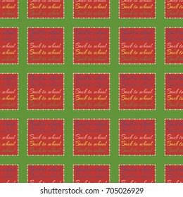 Back to school, new seamless pattern for background. Decorative backdrop can be used for wallpaper, pattern fills, web page background, surface textures. Memphis style for fashion