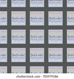 Back to school, new seamless pattern for background. Decorative backdrop can be used for wallpaper, pattern fills, web page background, surface textures. Memphis style for fashion