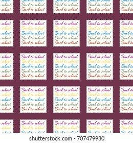 Back to school, new seamless pattern for background. Decorative backdrop can be used for wallpaper, pattern fills, web page background, surface textures. Memphis style for fashion