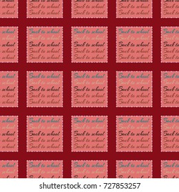 Back to school, new seamless pattern for background. Decorative backdrop can be used for wallpaper, pattern fills, web page background, surface textures. Memphis style for fashion