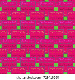 Back to school, new seamless pattern for background. Decorative backdrop can be used for wallpaper, pattern fills, web page background, surface textures. Memphis style for fashion