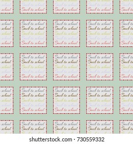 Back to school, new seamless pattern for background. Decorative backdrop can be used for wallpaper, pattern fills, web page background, surface textures. Memphis style for fashion