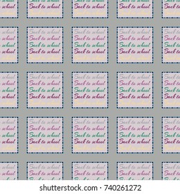 Back to school, new seamless pattern for background. Decorative backdrop can be used for wallpaper, pattern fills, web page background, surface textures. Memphis style for fashion