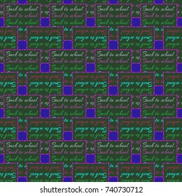 Back to school, new seamless pattern for background. Decorative backdrop can be used for wallpaper, pattern fills, web page background, surface textures. Memphis style for fashion