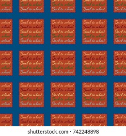 Back to school, new seamless pattern for background. Decorative backdrop can be used for wallpaper, pattern fills, web page background, surface textures. Memphis style for fashion