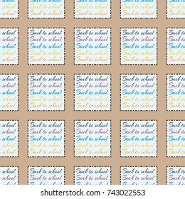 Back to school, new seamless pattern for background. Decorative backdrop can be used for wallpaper, pattern fills, web page background, surface textures. Memphis style for fashion