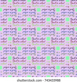 Back to school, new seamless pattern for background. Decorative backdrop can be used for wallpaper, pattern fills, web page background, surface textures. Memphis style for fashion
