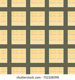 Back to school, new seamless pattern for background. Decorative backdrop can be used for wallpaper, pattern fills, web page background, surface textures. Memphis style for fashion
