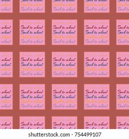 Back to school, new seamless pattern for background. Decorative backdrop can be used for wallpaper, pattern fills, web page background, surface textures. Memphis style for fashion