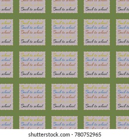 Back to school, new seamless pattern for background. Decorative backdrop can be used for wallpaper, pattern fills, web page background, surface textures. Memphis style for fashion