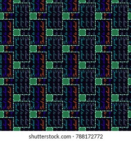 Back to school, new seamless pattern for background. Decorative backdrop can be used for wallpaper, pattern fills, web page background, surface textures. Memphis style for fashion