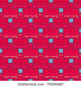 Back to school, new seamless pattern for background. Decorative backdrop can be used for wallpaper, pattern fills, web page background, surface textures. Memphis style for fashion