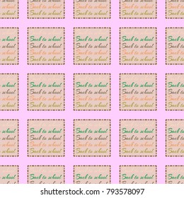 Back to school, new seamless pattern for background. Decorative backdrop can be used for wallpaper, pattern fills, web page background, surface textures. Memphis style for fashion