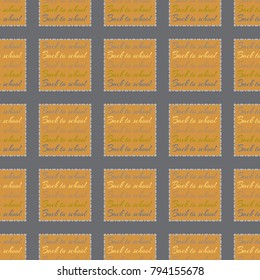 Back to school, new seamless pattern for background. Decorative backdrop can be used for wallpaper, pattern fills, web page background, surface textures. Memphis style for fashion