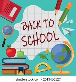 Back to School, New School Year Start - Vector illustration