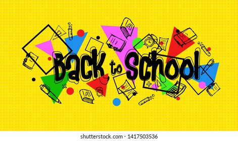 Back to school. Notebook, book, pencil, paper school background.