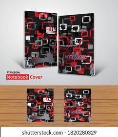Back to school notebook cover designs with mockups, Ready to print CMYK color modes- textbook design concept
