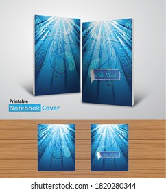 Back to school notebook cover designs with mockups, Ready to print CMYK color modes- textbook design concept