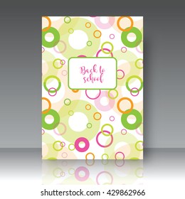 Back to school, notebook cover, seamless pattern included