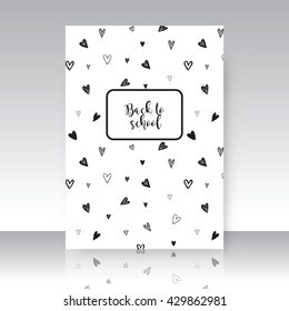 Zurück zur Schule, Notebook-Cover, nahtloses Muster inbegriffen