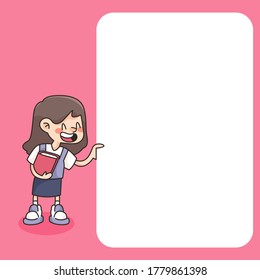 de vuelta a la escuela notepad linda ilustración de dibujos animados
