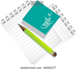 Back to school notepad with pencil