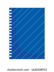 back to school notepad with spiral supply stationery on white background