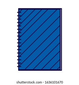 back to school notepad with spiral supply stationery on white background