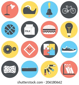 Back to school objects collection / Vector illustration set / Flat icons