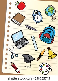 Back To School Objects Design Illustration