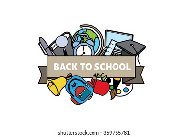 Back To School Objects Design Illustration