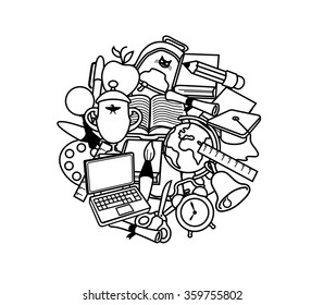 Back To School Objects Design Illustration