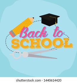 Back to school on background school supplies 