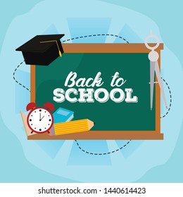Back to school on background school supplies 