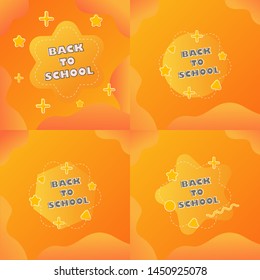 Back to school on beautiful orange background. Design lettering for leaflets, cards, banners, posters, flyers - vector illustration