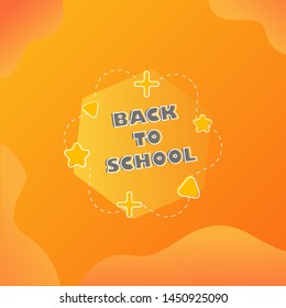 Back to school on beautiful orange background. Design lettering for leaflets, cards, banners, posters, flyers - vector illustration